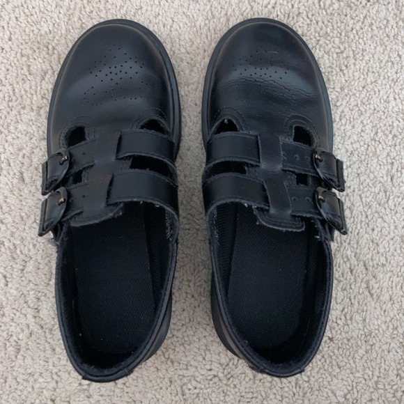 dr martens buckle shoes